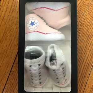 Converse infant booties. New in box. 0-6 mos